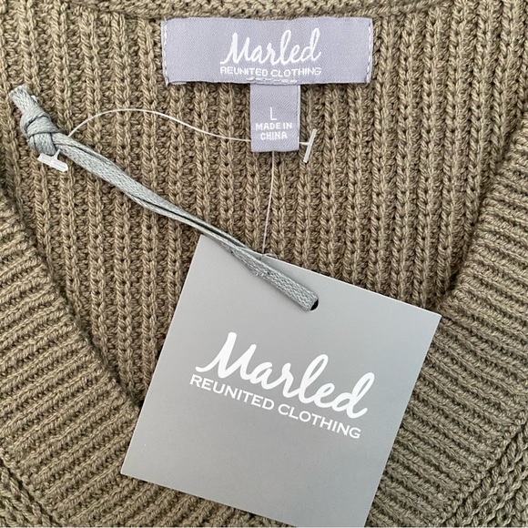 Marled NEW Burnt Olive Sleeveless Sweater Vest Large - Picture 8 of 8